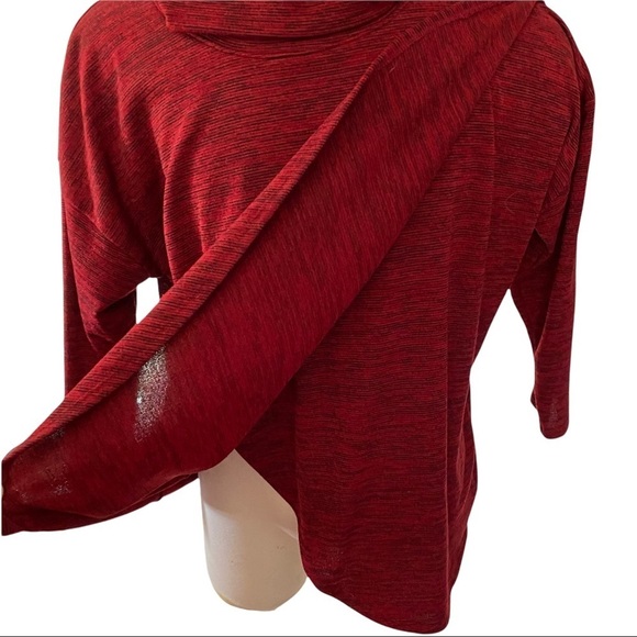 Nally & Millie Red Black Melange Cowl Neck Wrap XL - Picture 2 of 11